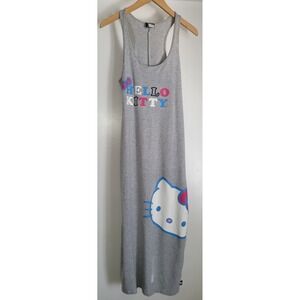 Hello Kitty Women's Casual Long Dress Size M Gray Cotton Blend
